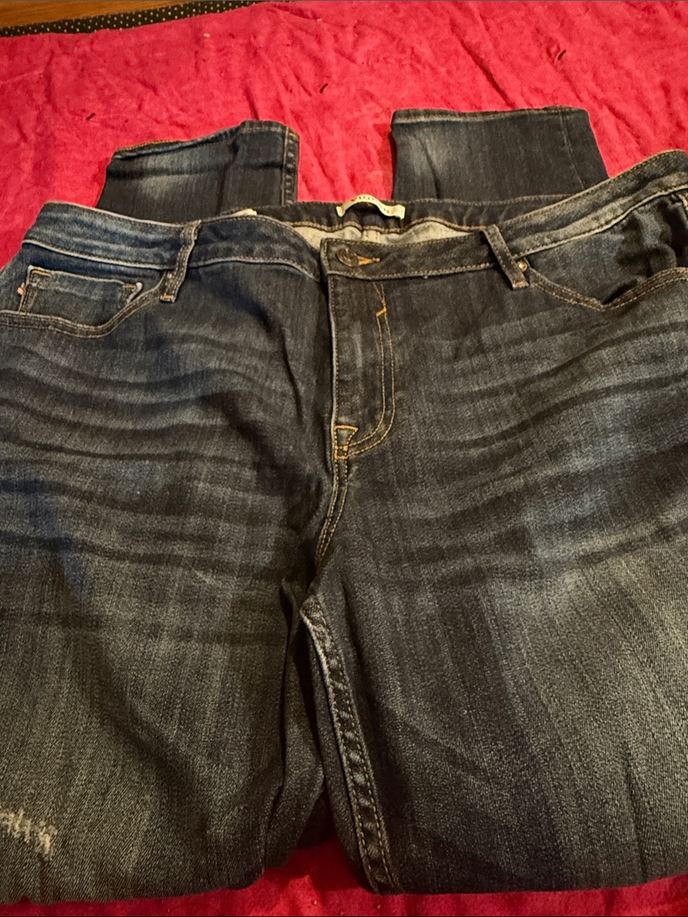 Vigoss Dark Blue Stretchy Straight Leg Jeans